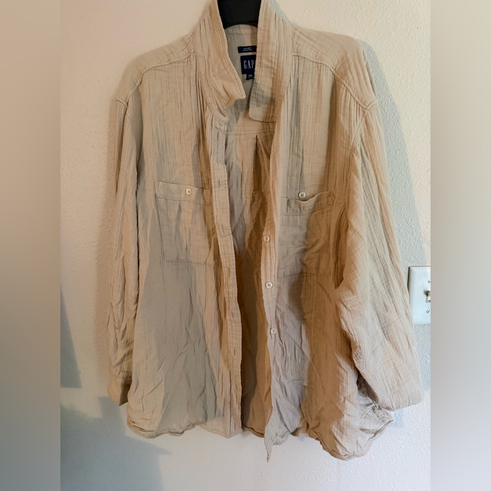 GAP Beige Button-Down Shirt